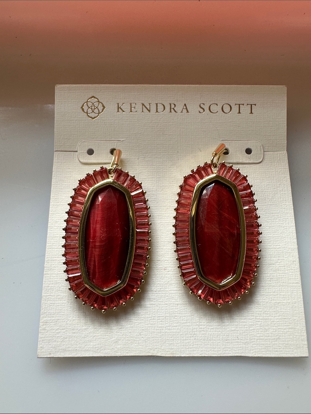 Kendra Scott Red Elle Drop Earrings